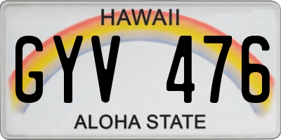 HI license plate GYV476