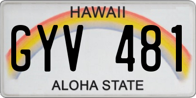 HI license plate GYV481