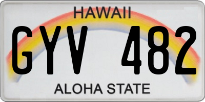 HI license plate GYV482