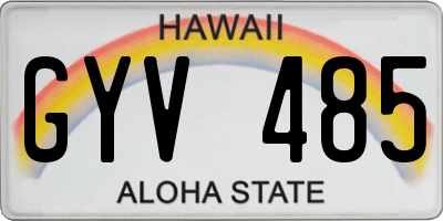 HI license plate GYV485