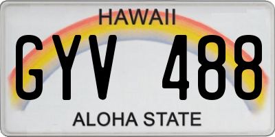HI license plate GYV488