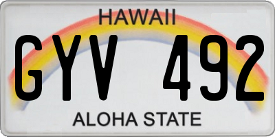 HI license plate GYV492