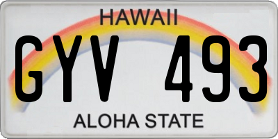 HI license plate GYV493