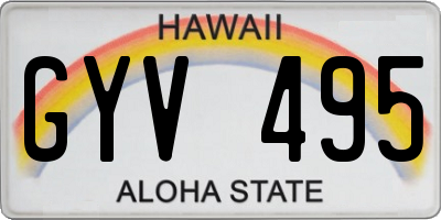 HI license plate GYV495