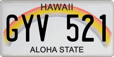 HI license plate GYV521