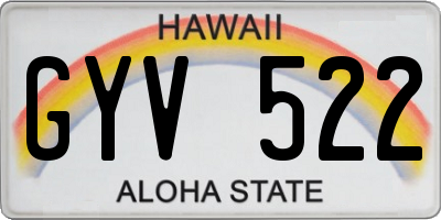 HI license plate GYV522