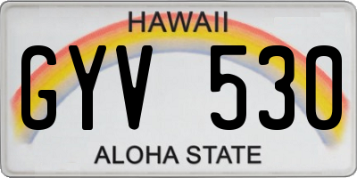 HI license plate GYV530