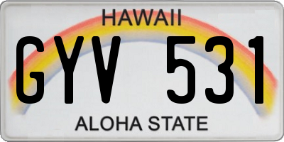 HI license plate GYV531