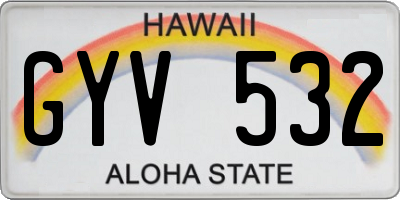 HI license plate GYV532