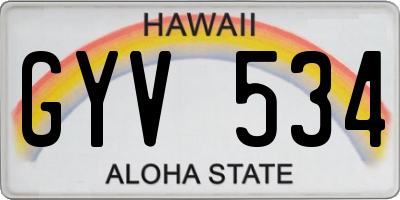 HI license plate GYV534
