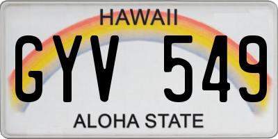 HI license plate GYV549
