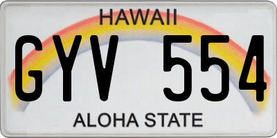 HI license plate GYV554