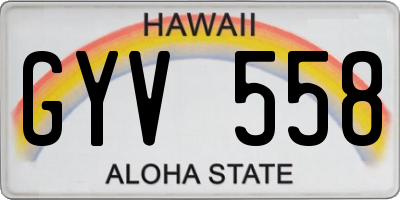 HI license plate GYV558