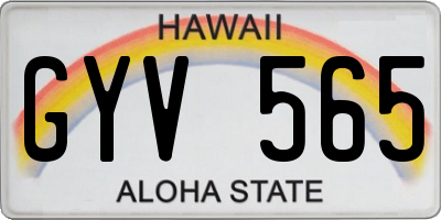 HI license plate GYV565