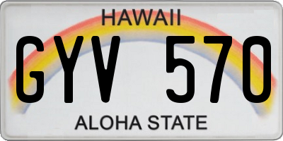 HI license plate GYV570