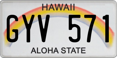HI license plate GYV571