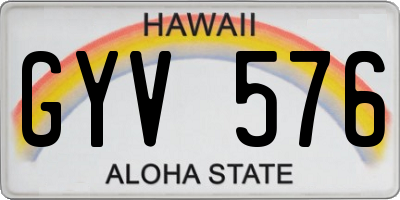 HI license plate GYV576