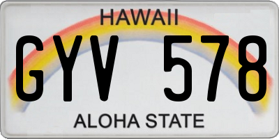 HI license plate GYV578