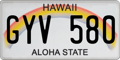 HI license plate GYV580