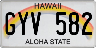 HI license plate GYV582