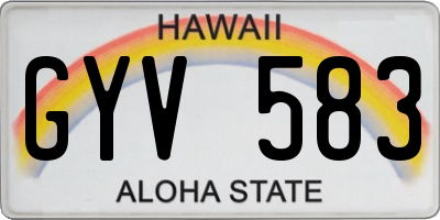 HI license plate GYV583