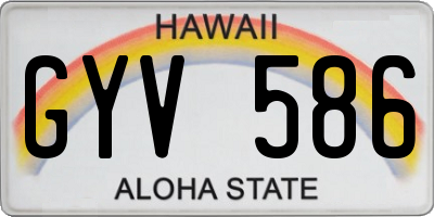 HI license plate GYV586