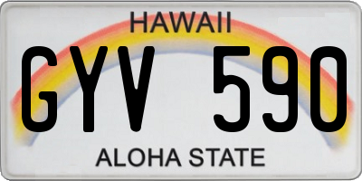 HI license plate GYV590