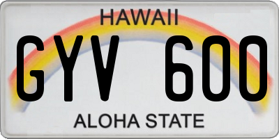 HI license plate GYV600