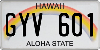 HI license plate GYV601