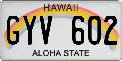 HI license plate GYV602