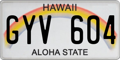 HI license plate GYV604