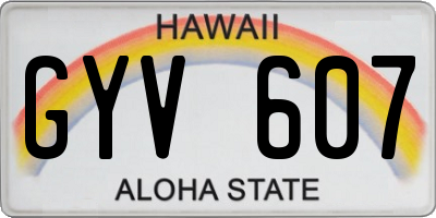 HI license plate GYV607