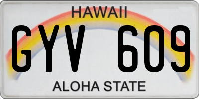 HI license plate GYV609
