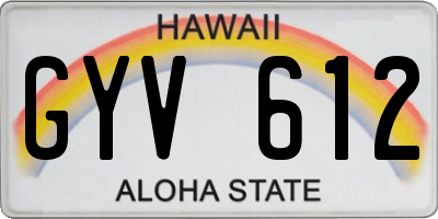 HI license plate GYV612