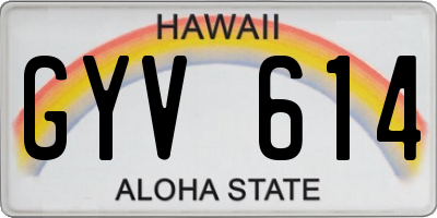 HI license plate GYV614