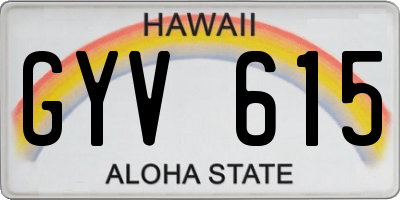 HI license plate GYV615