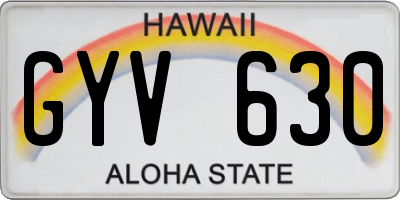 HI license plate GYV630