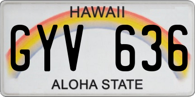 HI license plate GYV636