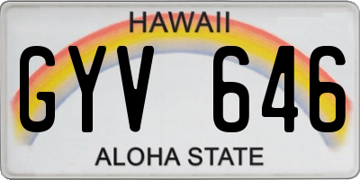 HI license plate GYV646