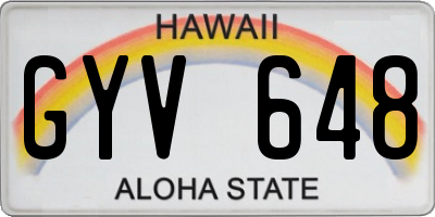 HI license plate GYV648