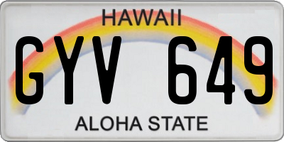 HI license plate GYV649