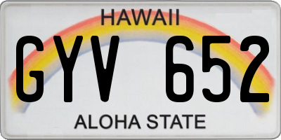HI license plate GYV652