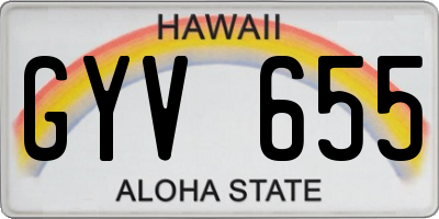 HI license plate GYV655
