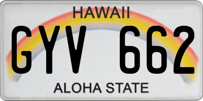 HI license plate GYV662