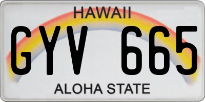 HI license plate GYV665