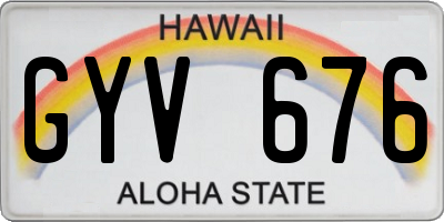 HI license plate GYV676