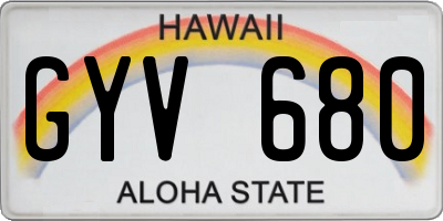 HI license plate GYV680