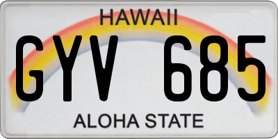 HI license plate GYV685