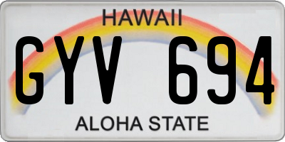 HI license plate GYV694