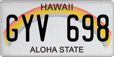 HI license plate GYV698